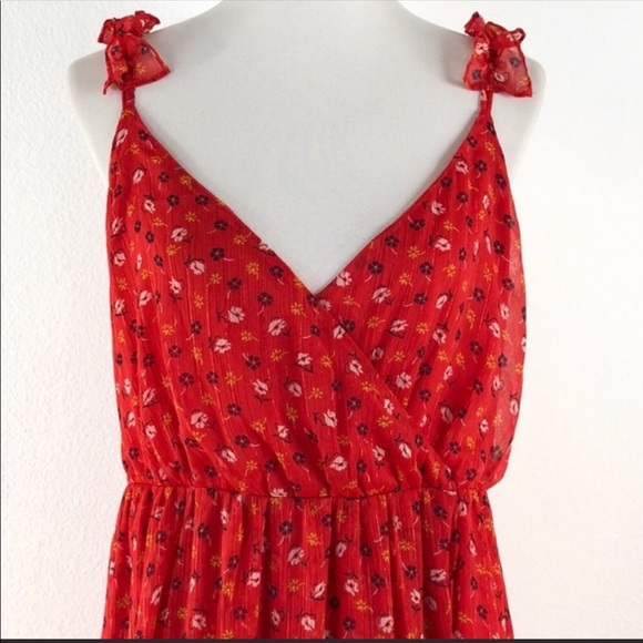 MADEWELL red ruffle maxi dress - Picture 3 of 12